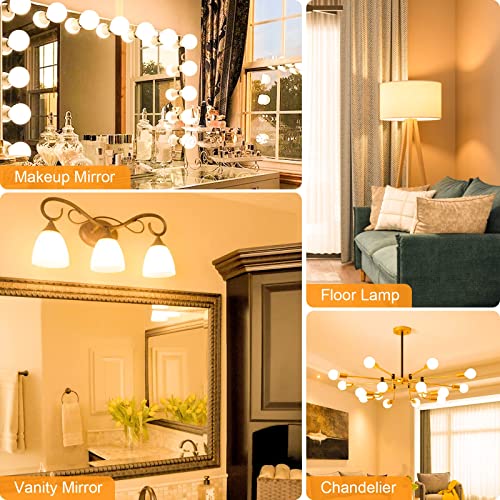 Image of 20 Pack G25 LED Bathroom Light Bulbs 3000K Soft White E26 Base 60W | 500LM, 5W, CRI 85+, Non-dimmable Standard Base LED Globe Light bulbs for Bathroom Vanity Mirror