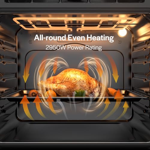 Empava 24 inch Electric Single Wall Oven 2.5 Cu.ft. Stainless Steel with Basic Broil Bake Functions Mechanical Knobs Control, 24WOE40L, Silver