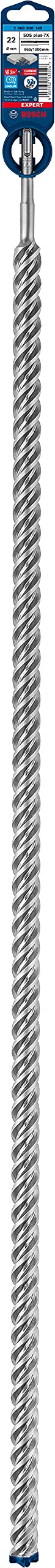 Bosch Professional 1x Broca para martillo Expert SDS plus-7X (para Hormigón armado, Ø 22.00 x 1000 mm, accesorios Martillo perforador rotativo)