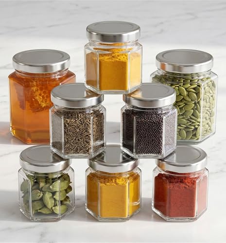 Image of 50 ML Hexagonal shape Jar for chutny Sause and Honey