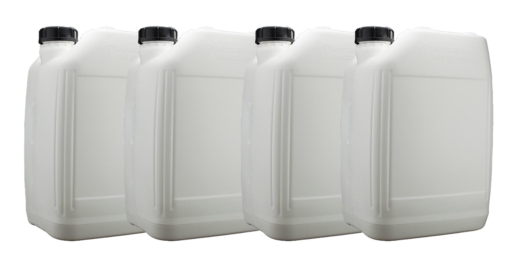 ITP Packaging 4 x Heavy Duty 20 Litre Anti Glug Ecovent Jerry Can Plastic Water Tank/Carrier for Camping with Eco Vent Design Food Grade Un Approved