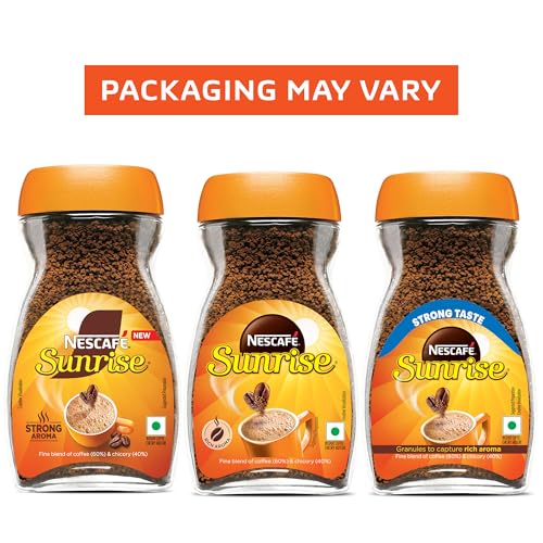 Image of Sunrise Instant Coffee Powder by Nescafe | Rich Aroma for the perfect start to your day | Coffee Chicory-Mix | 90g Jar