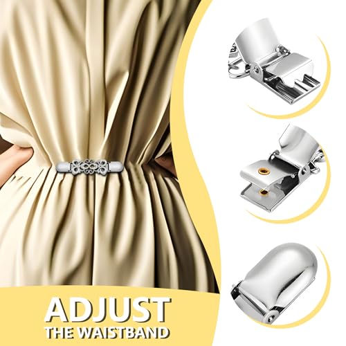 Image of 12-45PCS Scarf Ring Clip Pearl Brooch Pins - T-shirt Sweater Shawl Ties Clips Clothes Corner Knotted Button Fashion Metal Round Circle Shirt Clip Buckle Brooches for Women Girls Gift