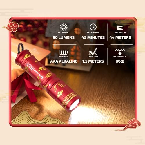 Image of OLIGHT 90 Lumens i3E EOS PMMA TIR Lens AAA Keychain Flashlight (Auspicious Clouds)