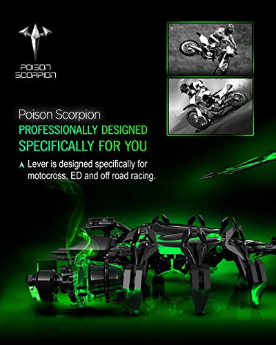 POISON SCORPION Aluminum Dirt Bike Off Road Pivot Front Brake Clutch Levers Set Compatible with KX65 KX85 KX100 KX125 KX250 KX250F | RMZ250 RMZ450 Black - Thumbnail 7