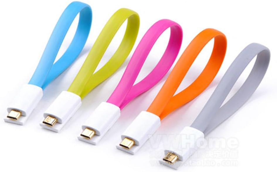 5 Pack Magnetic colorful Flat Noodle foldable travel Micro USB Data Sync Charger Cable Cord