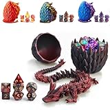 DND Dice Set (7 Pieces) and 3D Printed Dragon Egg, Fidget Toys, Surprise Egg and Polyhedral Dice Set With Gift Box, Playing Game for RPG DND MTG