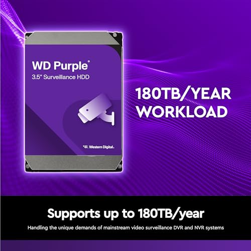 Image of Western Digital 6TB WD Purple Surveillance Internal Hard Drive HDD - SATA 6 Gb /s, 256 MB Cache, 3.5 inch - WD64PURZ