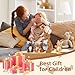 5 PCS Kangaroo Stuffed Animal, 16 Inches Mommy Stuffed Kangaroo Plush with 4 Babies Insides, Kangaroos Plushies with Pouch and Joey Plush Toys in Zipper for Kids Birthday Gift Christmas Party Favors