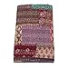 Marubhumi Quilts Indian Handmade Indian Traditional Blankets, Reversible, Indian Silk Sari Patchwork Kantha Quilt, Comforter, Brown - Queen 90 x 108 Inches