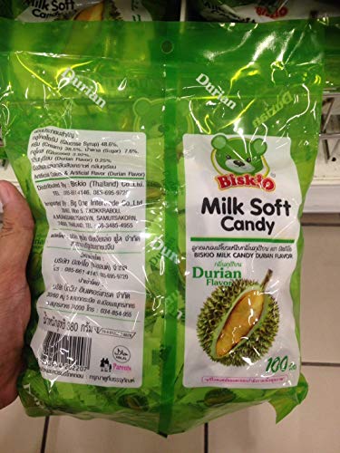 Caramelos suaves de leche sabor Durian 100 tabletas 380g miniatura 4