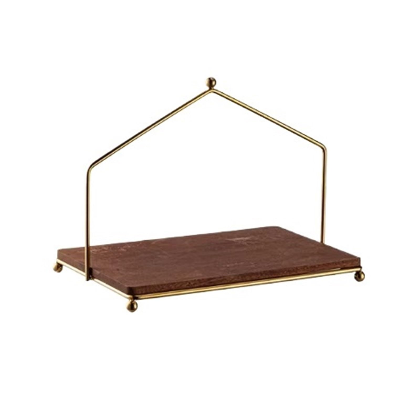 HLHLOP777 Dessert Stand Rectangular Wooden Cake Stand — Dessert Tray, Decorative Piece, Afternoon Tea Cupcake Stand Serving Tray(Gold)