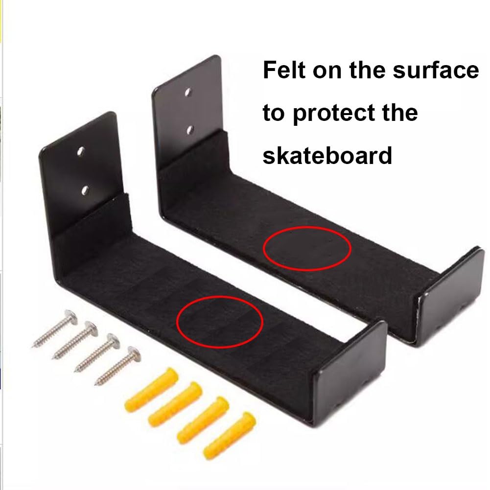 Generisch Stück Snowboard-Wandhalterungen, Metallhaken für die Aufbewahrung in Innenräumen und Garagen, robuste Schwarze Snowboardhalter, 16,5 cm Länge – perfekt zum Organisieren von Snowboards
