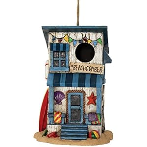 Spoontiques Birdhouse Garden Decor Decorative Bird House for Yard and Garden Decoration Hanging Novelty Birdhouse for Outdoor Patio Beach House Birdhouse Brown 10139