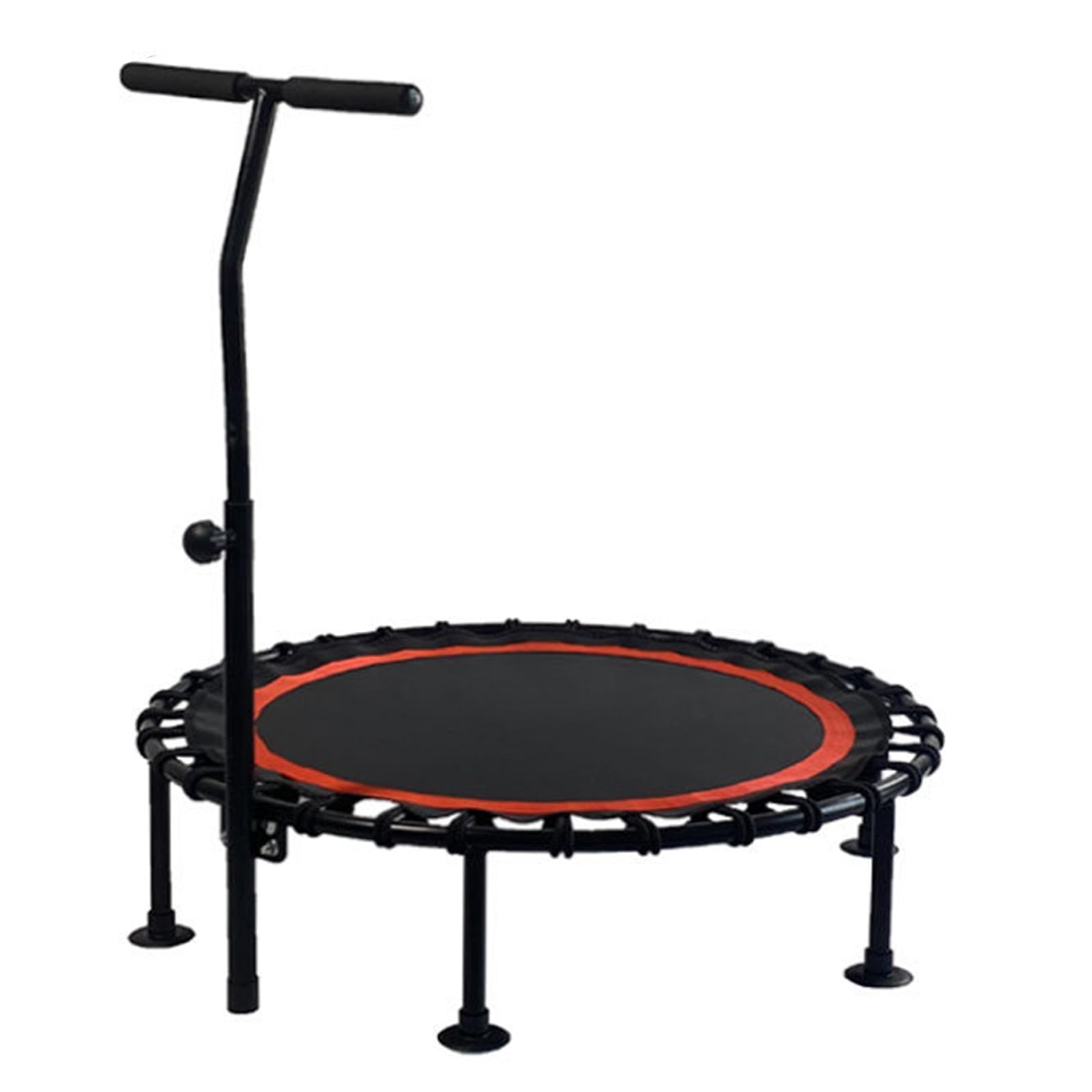 Zuiquity Mini Trampoline with Adjustable Handle, Silent Bungee Cord Rebounder, 550lb Capacity for Adults Kids, Indoor Outdoor Fitness Trampoline(Color:red)