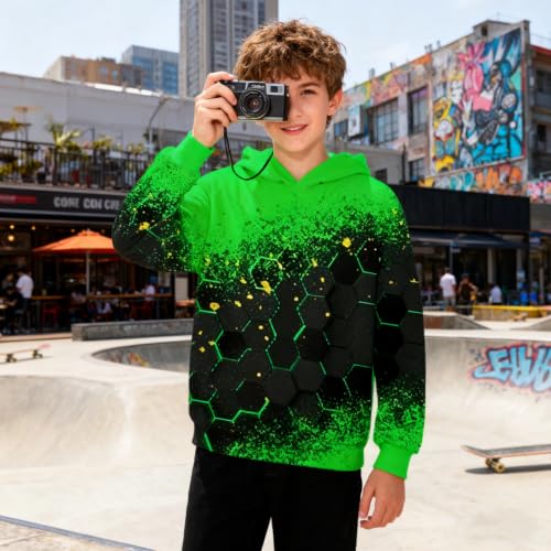 Image of Belovecol Boys Hoodies 3D Printed Hooded Sweatshirts with Pocket for 6-16Y