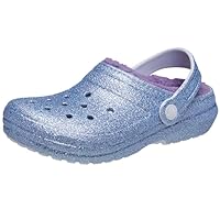 Crocs Unisex Niño Classic Lined Glitter Clog K Zueco, Frosted Glitter, 24/25 EU