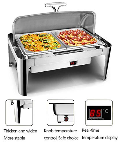 ksamwjf Elektrische Speisenwärmer für Partys und Buffets, Chafing Dish, 9L Kommerzieller Buffetwärmer Catering… – Bild 7
