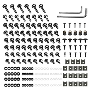 Kkzol Motorcycle 304 Stainless Steel Fairing Bolt Kit, 195Pcs M5 M6 Torx Bolts Screws Fairing Clips Fasteners Washers Frame Repair Kit Compatiable With Honda Suzuki Kawasaki Yamaha 1 51gbmce4ddl. sl500 . ss300