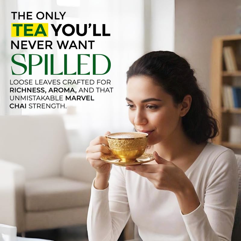 Image of Marvel Yellow Premium Tea 500g, Handpicked Strong Chai From Assam & Darjeeling, Refreshing Aroma & Rich Taste Black Tea