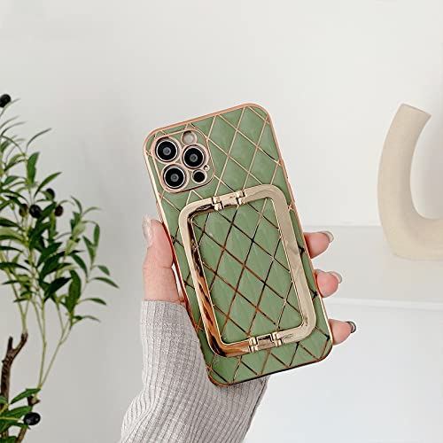 Coque iPhone 13 Pro vert clair idéale pour selfies avec sangle poignet chic