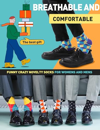 Image of MOGGEI Funny Socks for Men Women Fun Cozy Crazy Novelty Fashion Breathable Printed Cotton Boot Socks