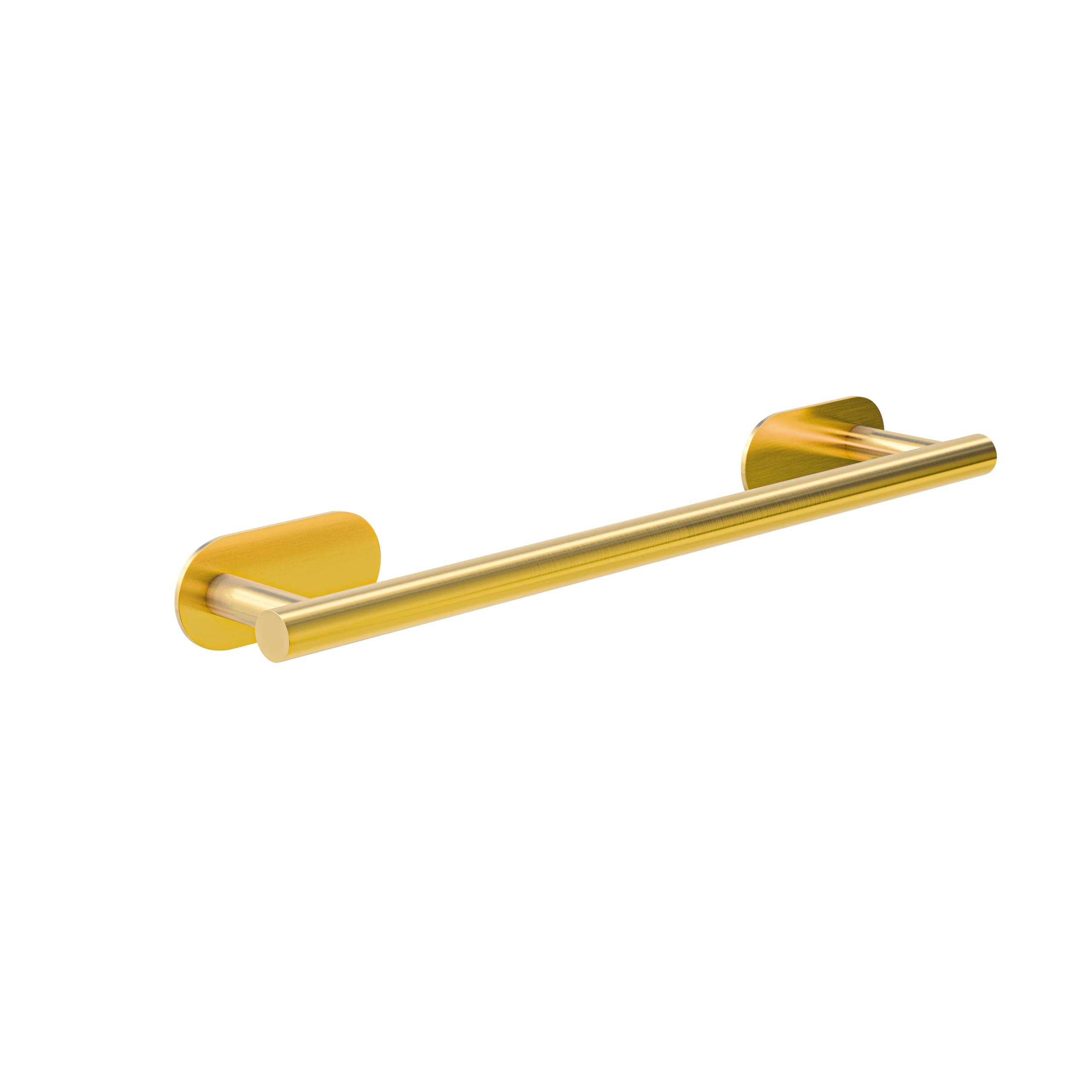 Amig Gold - Self-Adhesive Bathroom Towel Rail Mod. Ea-1 | Wall-Mounted Towel Holder Screwless Adhesive | 400 X Ø19 X 70 X 45 Mm | Stainless Steel | Matt