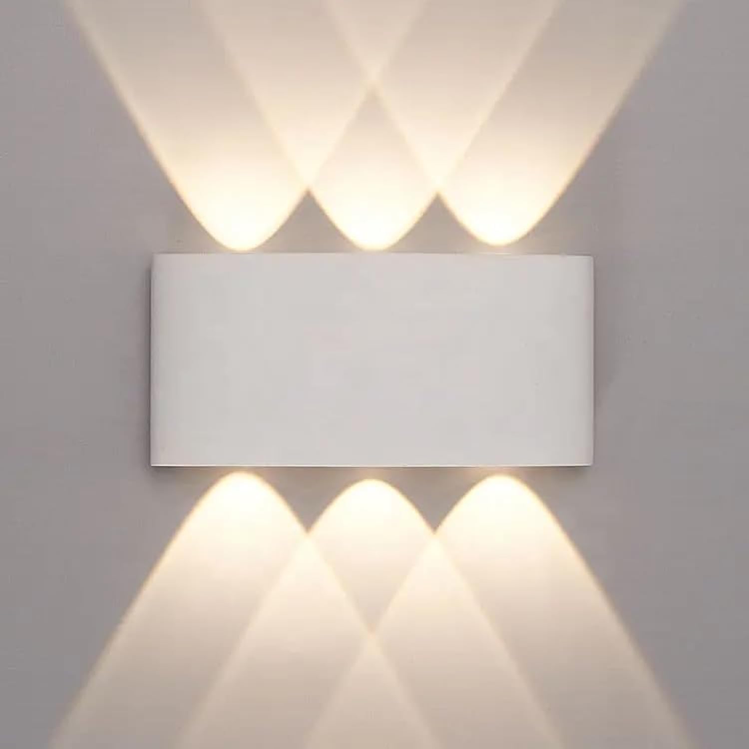 V.MAX MODI Waterproof Aluminum Body LED Wall Light | Modern LED Wall Sconce Light for Outdoor | Minimal Wall Mount Up and Down Wall Light with 6 LEDs (White)