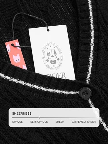 CIDER Cable Knit V-Neck Contrasting Binding Button Oversized Cardigan4