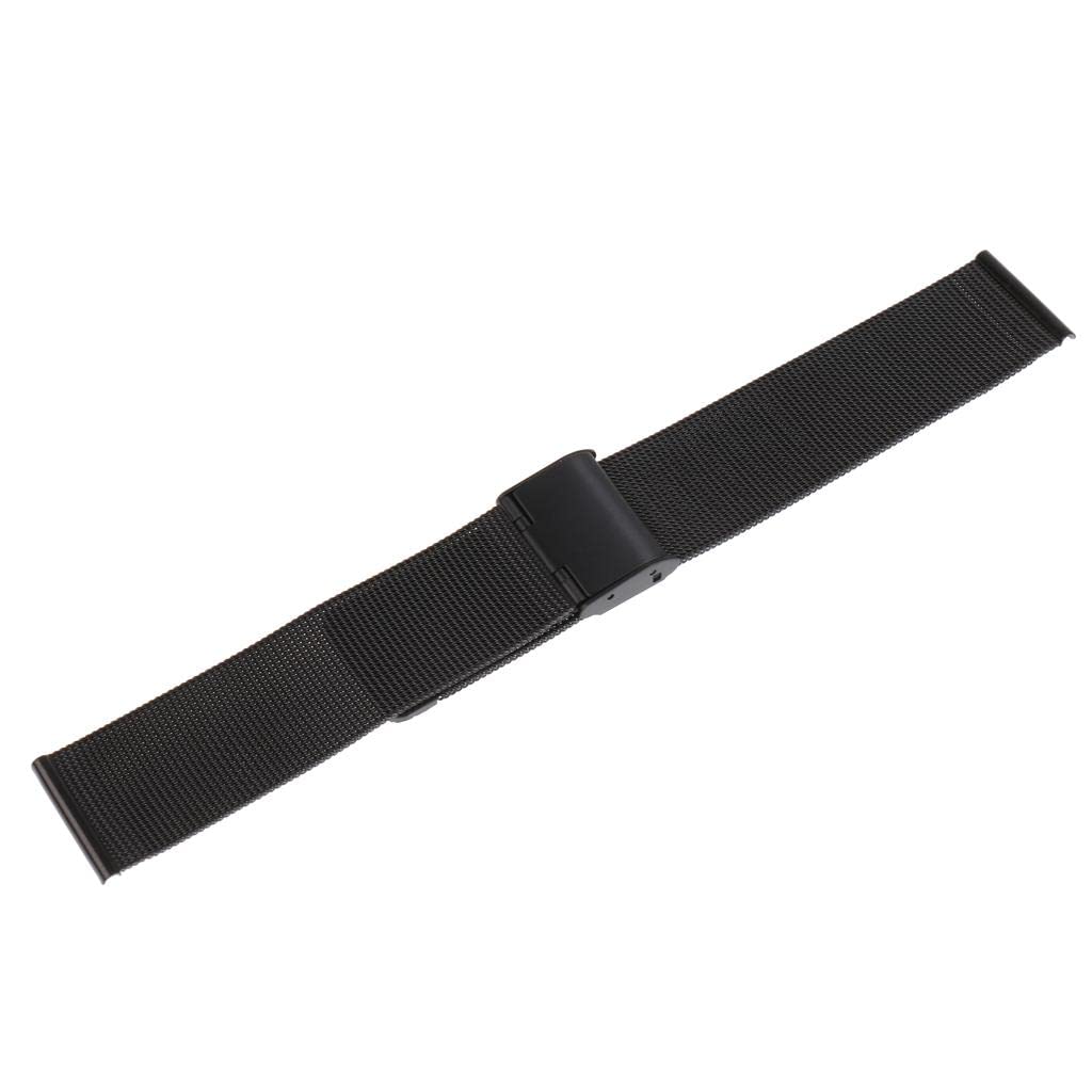 CALANDIS® Mesh Stainless Steel Bracelet Wrist Watch Band Strap Safety Clasp Black 20mm (B09ZTWCLRY) Amazon Price History, Amazon Price Tracker