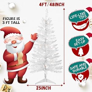 4ftartificialfullchristmastreewithlightsnotprelitartificialminichristmastree50lightssmalltreeforhomeofficepartydecorationindooroutdoorwhitetinsel Urban Country Home Decor 4ft artificial full christmas tree with lights not pre lit artificial mini christmas tree 50 lights small tree for home office party decoration indoor outdoor white tinsel urban country home decor