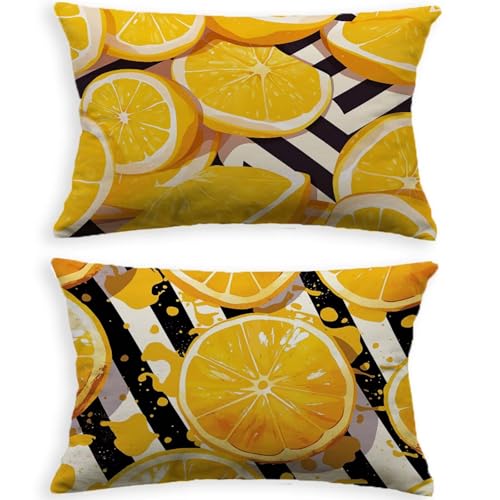 Housse de coussin jaune oreiller 40x80cm taie rectangulaire salon décoration maison