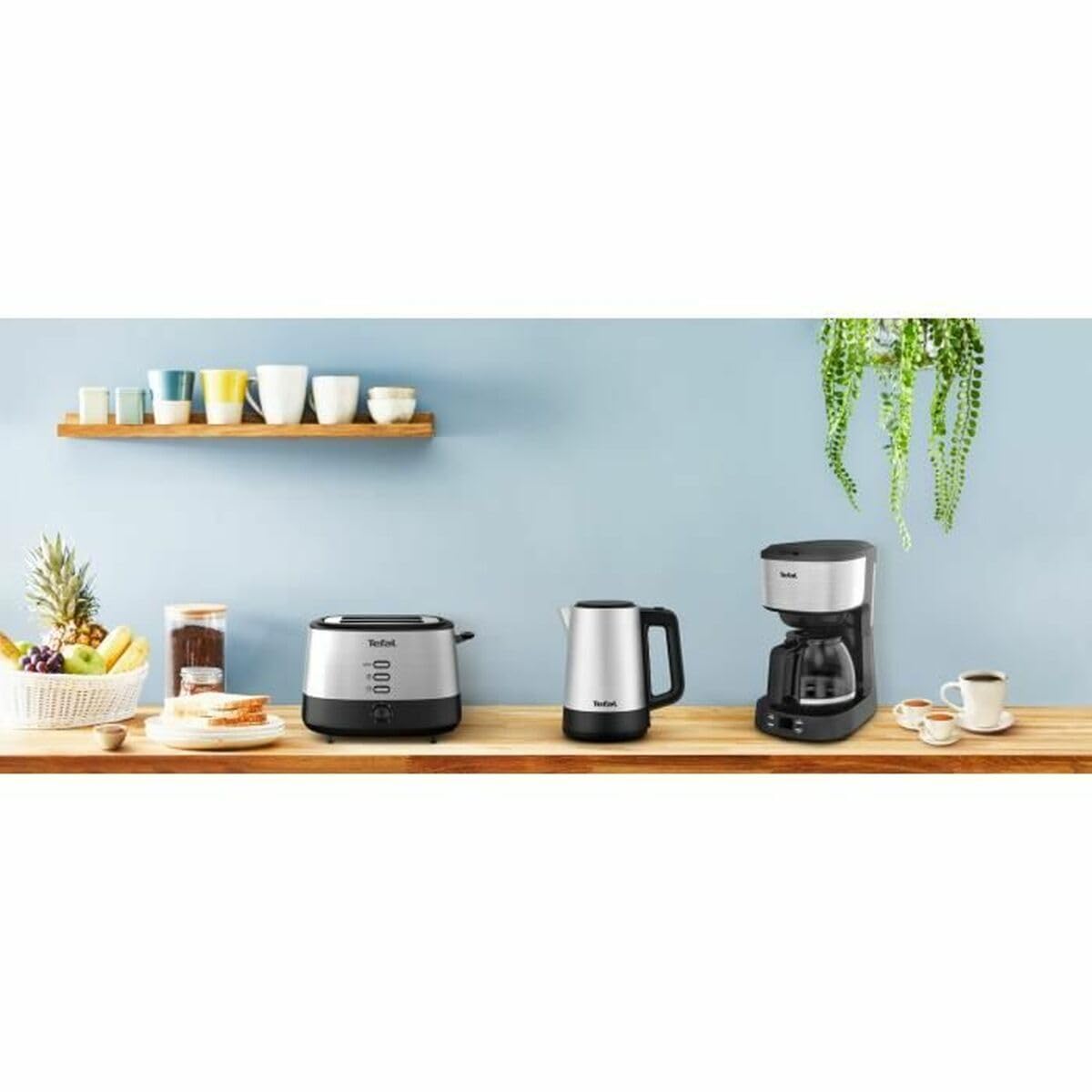 TEFAL Bezprzewodowy czajnik elektryczny ze stali nierdzewnej 1,7L, ukryty opcja, opcja podniesienia, podstawa 360°, 2200W, Equinox BI520D10