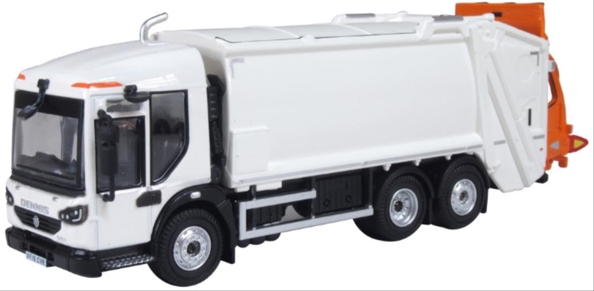 Oxford Diecast 1:76 Dennis Eagle Refuse Truck White Collectable model 76DE003
