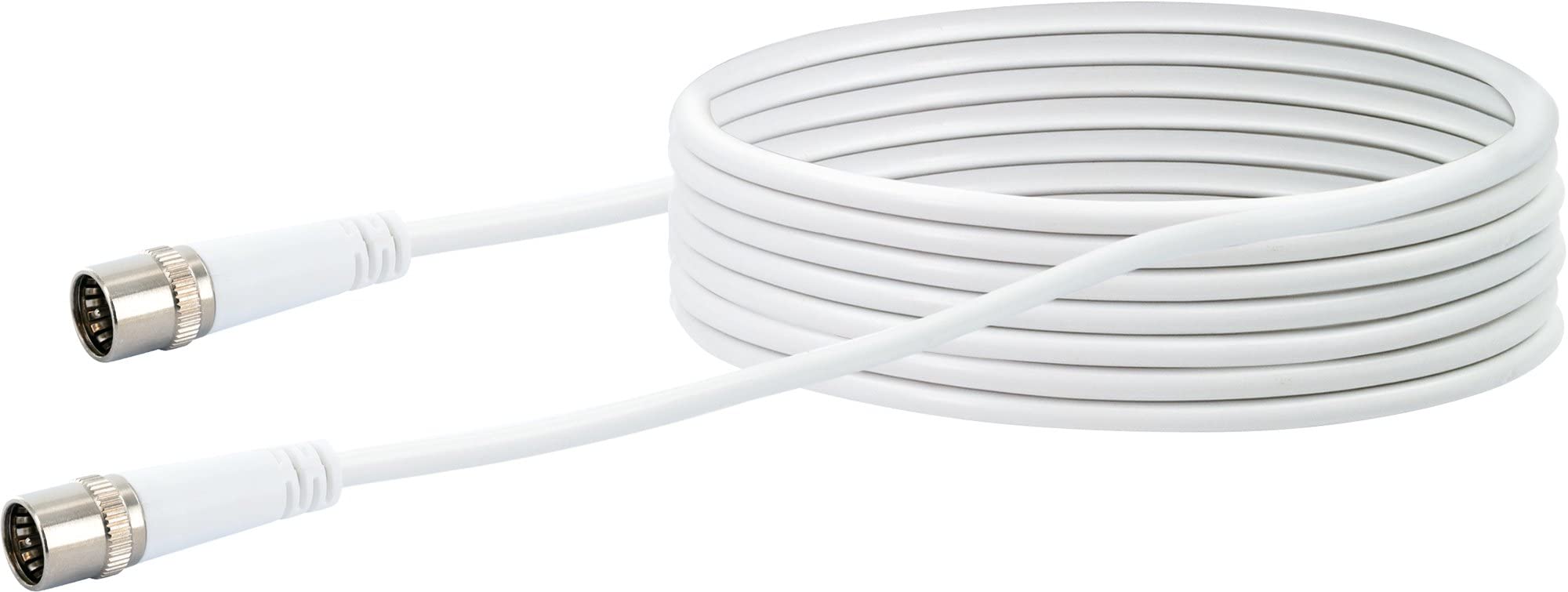 SCHWAIGER antenne, SAT Câble de raccordement [1x F à raccord rapide - 1x F à raccord rapide] 7.50 m 10 dB quadruple blindage blanc