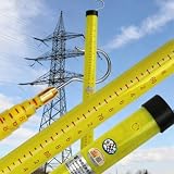 DXLNNW Retractable High-Voltage Height Measuring Pole,Lineman Epoxy Resin Telescoping Height Measuring Stick, 20ft 30ft 40ft 50ft 60ft Electrical Safety Tool Yellow 10m/35.8ft