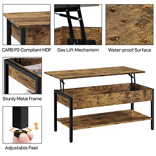 Yaheetech Tavolino da Caffè Sollevabile Tavolino