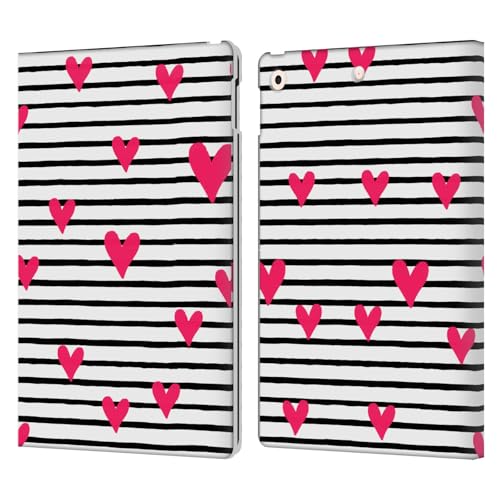 Étui portefeuille Apple iPad 10.2 cuir housse protection Ninola Coeurs Rayures 2021 2020