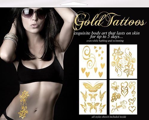 Gold Tattoos 4pk - Shimmer Garden