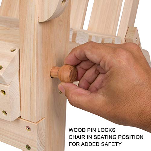 Shine Company 4658N Marina Ii Adirondack Folding Chair | Outdoor Foldable Wooden Rocking Chair For Garden, Backyard, Firepit, & Deck – Natural #TOP7