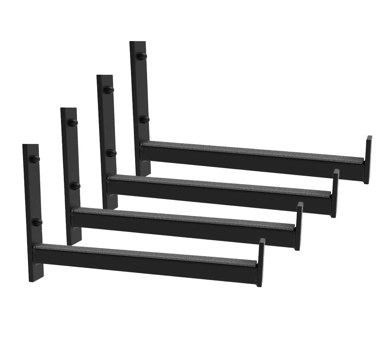 Reifenhalter Wandhalterung für 4 Felgen 30 cm Edelstahl Schwarz | Für Autoreifen, inkl. Schrauben und Dübel, für Garage und Keller, platzsparend und robust