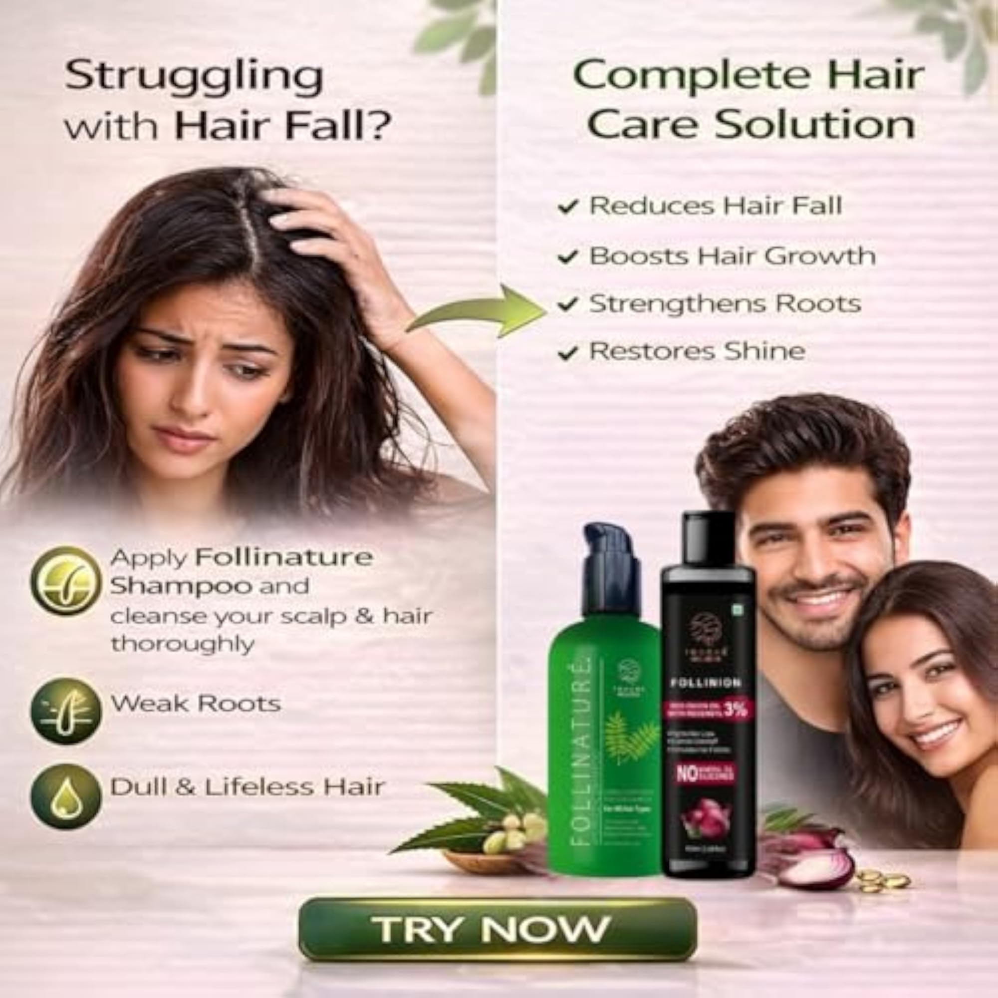 Touché Hair Care Combo Pack, Ayurvedic Shampoo & Hair Oil