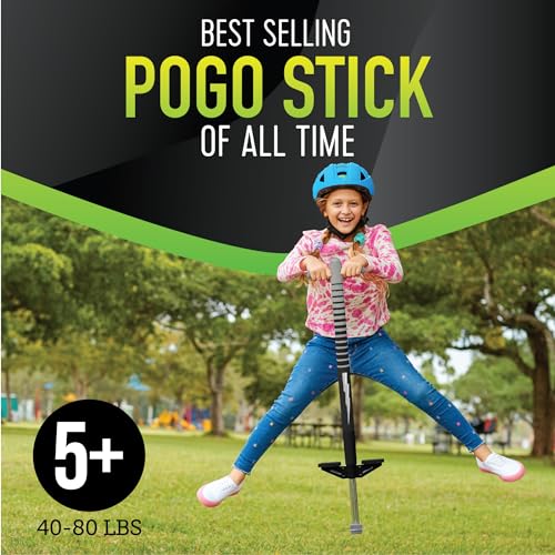 Image of Flybar Maverick Pogo Stick for Kids Ages 5+, 40 to 80 Pounds, Perfect for Beginners, Easy Grip Handles, Anti-Slip Pegs, Outdoor Jumper Toys for Boys & Girls, Outside Toys for Kids
