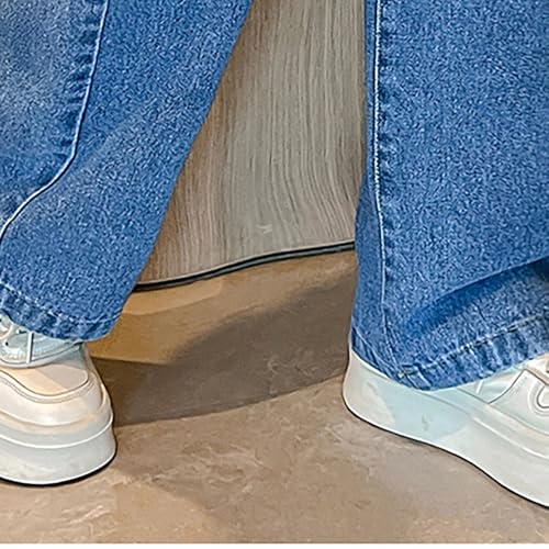 Kids Girls Cute Cherry Print Jeans Wide Leg Baggy High Waist Denim Pants Straight Leg Casual Trouser with Pokets3