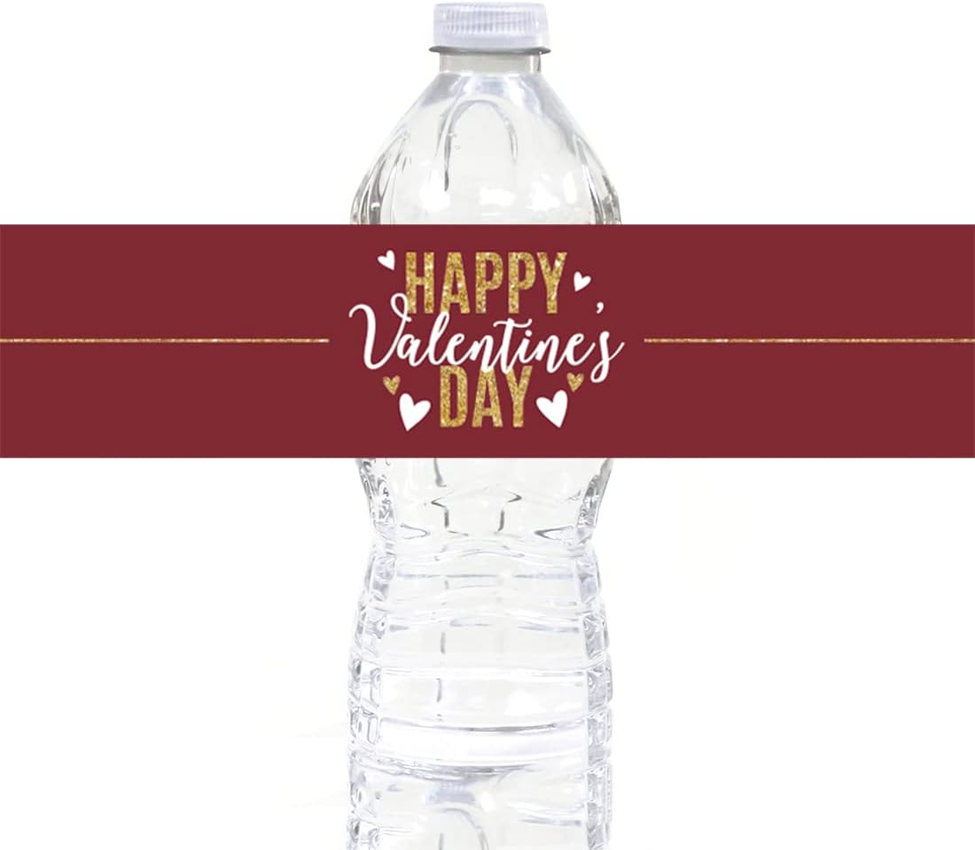 Andaz Press Be Mine Wine Valentine's Day Water Bottle Label Stickers, Happy Valentine's Day Water Bottle Labels, 20-Pack