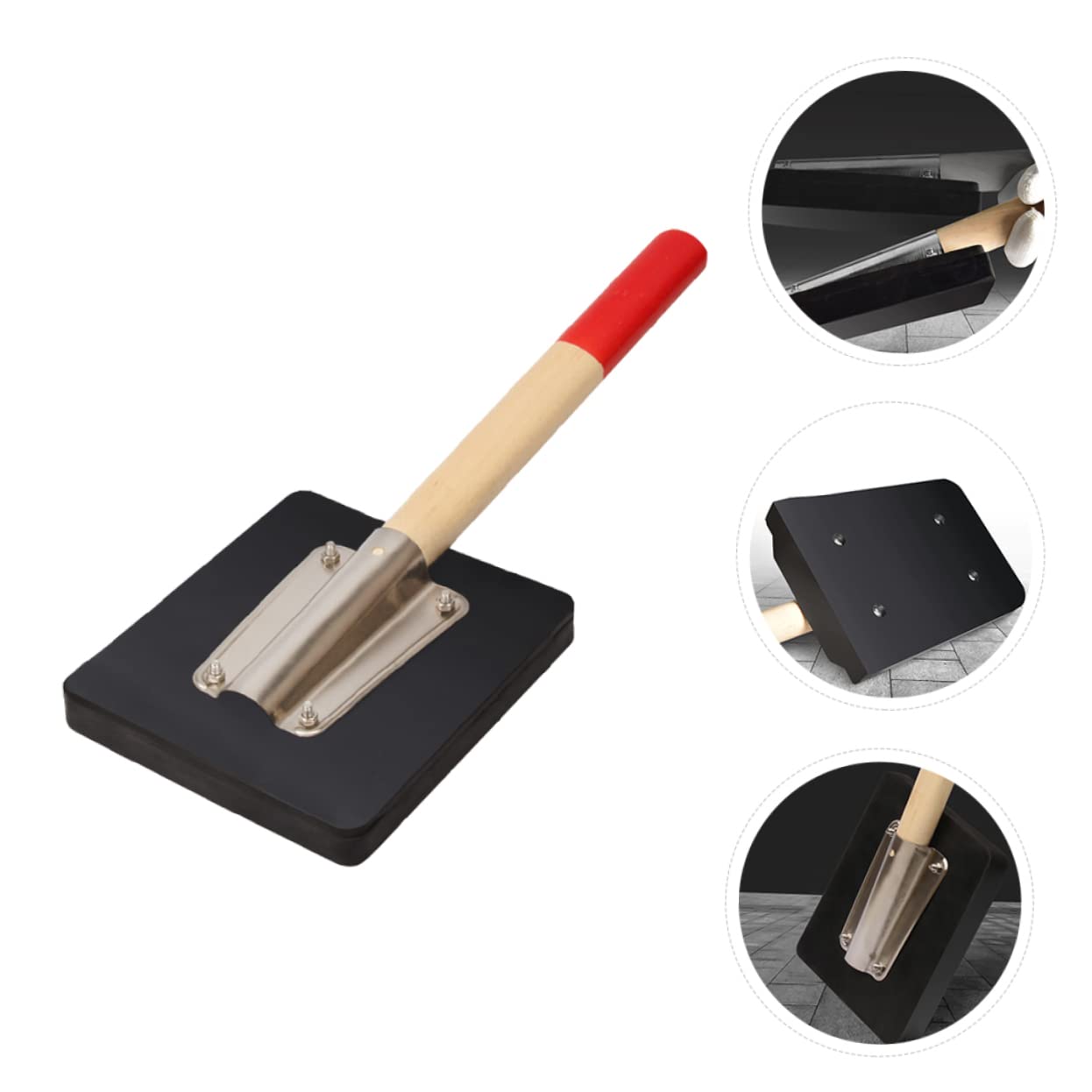 Maillet en Caoutchouc à Manche en Bois pour Pavage de Carrelage et Plinthes, Poignée Ergonomique et Prise Confortable
