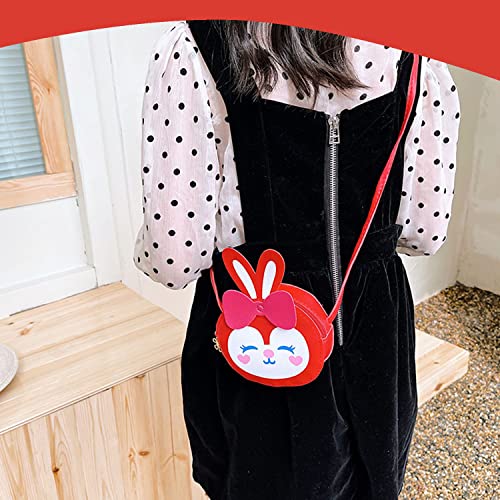 Image of SYGA Children Rabbit & Bow Sling Messenger Bag Coin Bag Cartoon Backpack PU Leather Kitten Handbag for Toddlers Kids