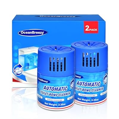 OceanBreezy Toilet Bowl Cleaners 2 Bottles | Automatic Long-Lasting Blue Toilet Cleaner Tablets, Septic Safe Toilet Bowl Tablets in Bottles | Larger capacity | Prevent Stain Buil?2800 Flushes Each?