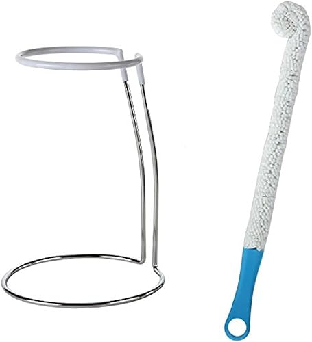 Miniatura 2 de Lily's Home Soporte de secado para decantador de vino con parte superior recubierta de goma para evitar arañazos, incluye cepillo de limpieza, para