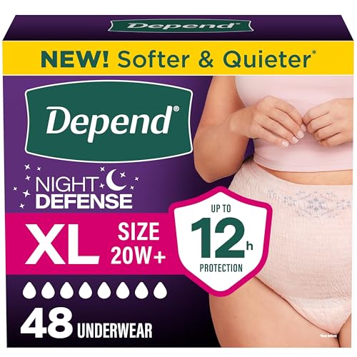 Depend Night Defense Adult Diapers, Incontinence & Postpartum Bladder Leak Underwear for Women...